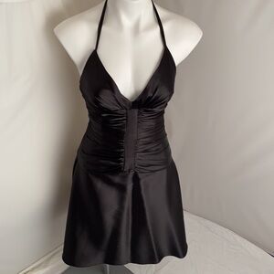 Jessica McClintock black satin evening party dress 4